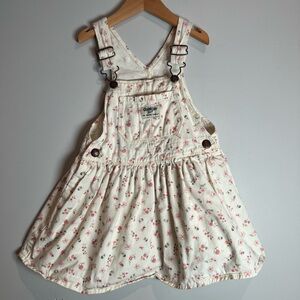 OshKosh B'gosh Floral Skirtall  Overall Dress - White and Pink Size 3T Girls